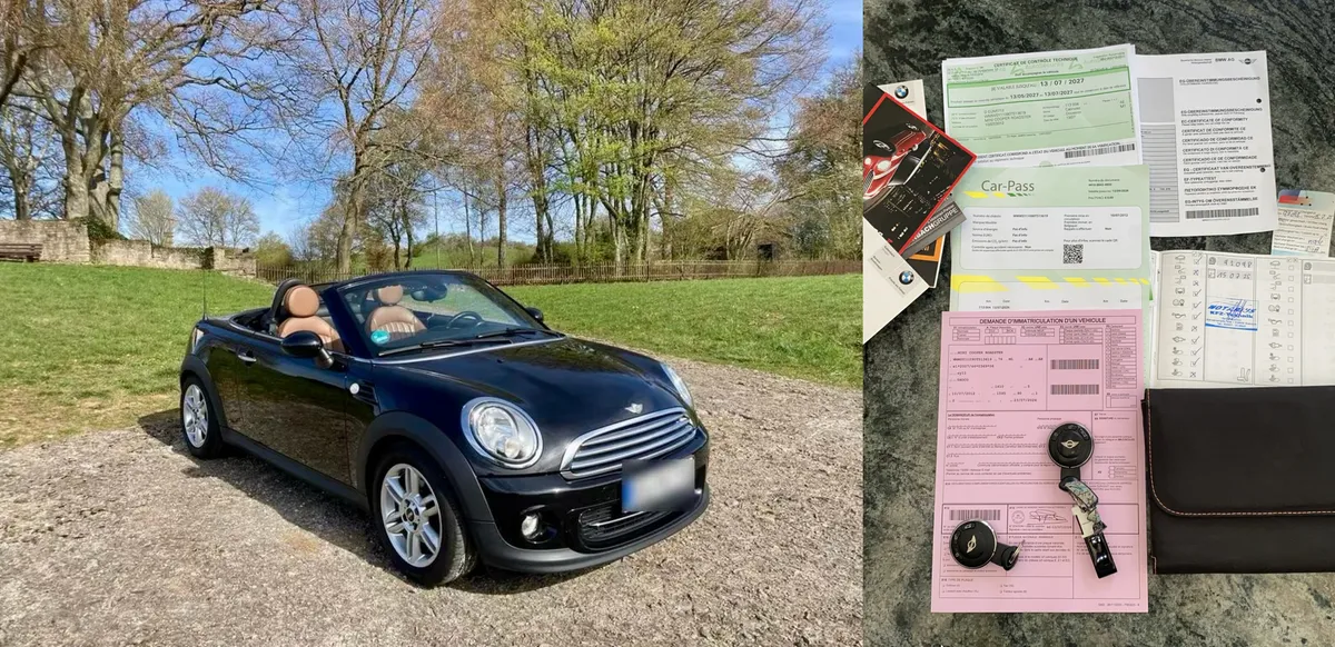 Mini Cooper Cabriolet élégante, Propre avec Capote électrique